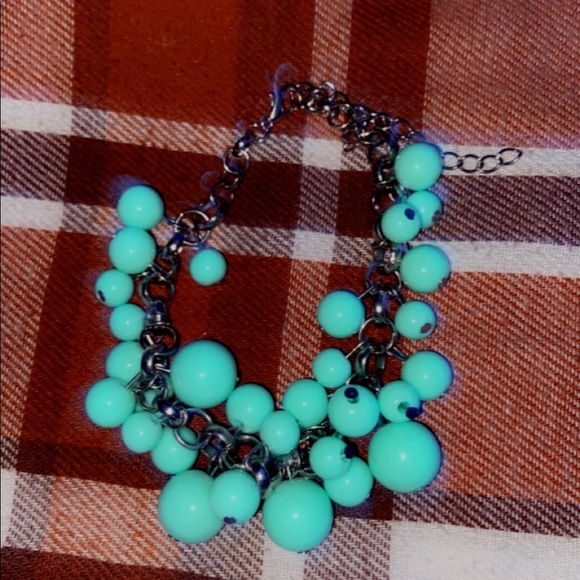 Both necklace and bracelet with blue beads - Picture 2 of 2